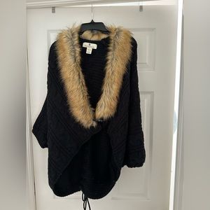 Black One Size fits most Madison 88 sweater with faux fur (removable) collar
